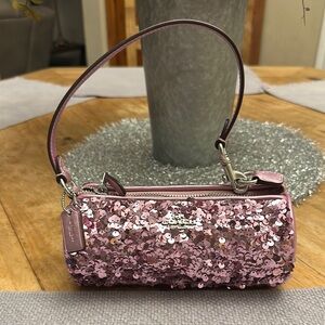Coach Pink Sequin Nolita Barrel  Bag